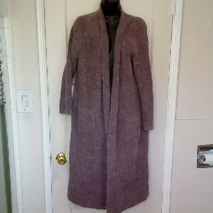 Fossil Mauve Purple Long Duster Open Cardigan Size M L